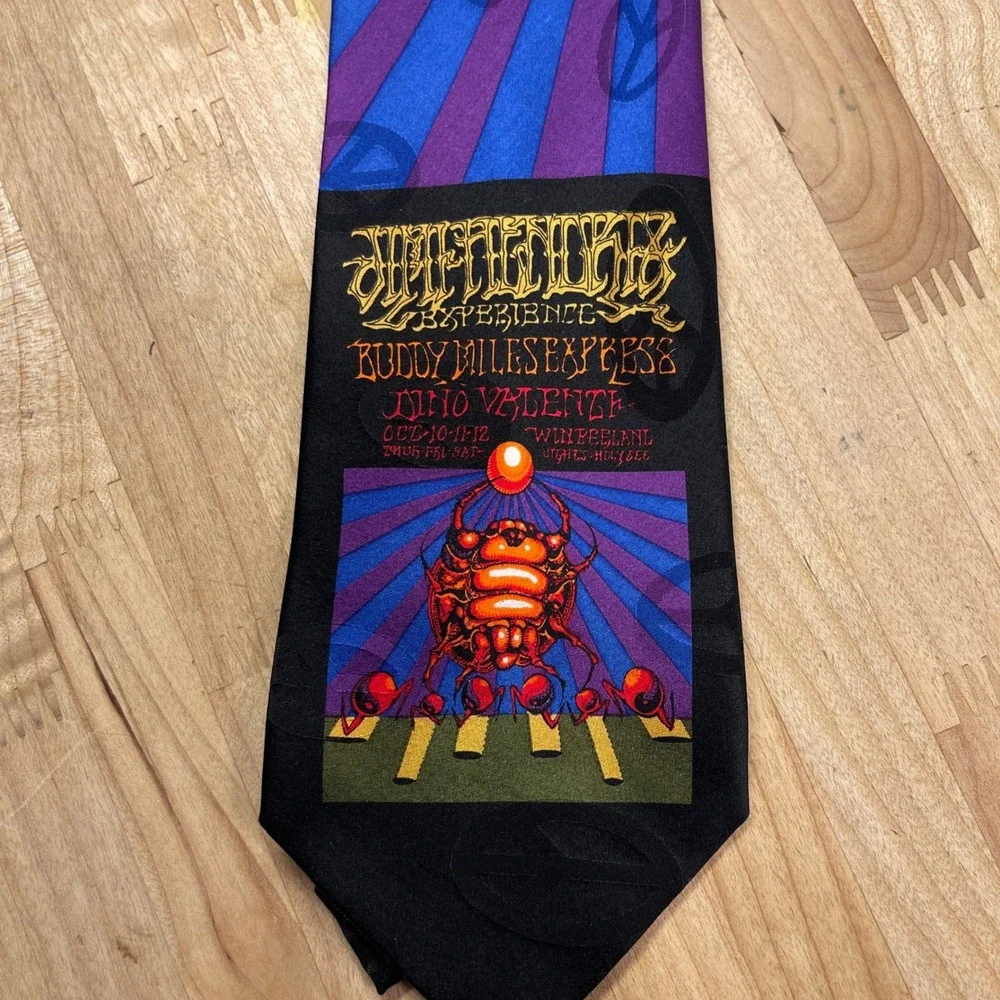 The Fillmore Poster Ties Jimi Hendrix Scarab Silk Tie Bill Graham No 140 Vintage